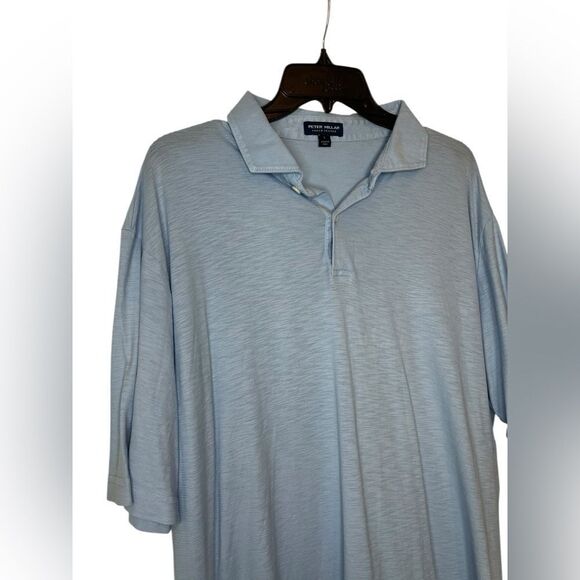 PETE MILLAR MENS LARGE BABY BLUE SHORT SLEEVE POLO SHIRT CASUAL FIT - Picture 3 of 5